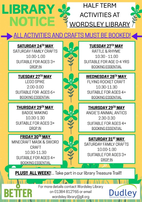 Wordsley Library - Children's Half Term Activities